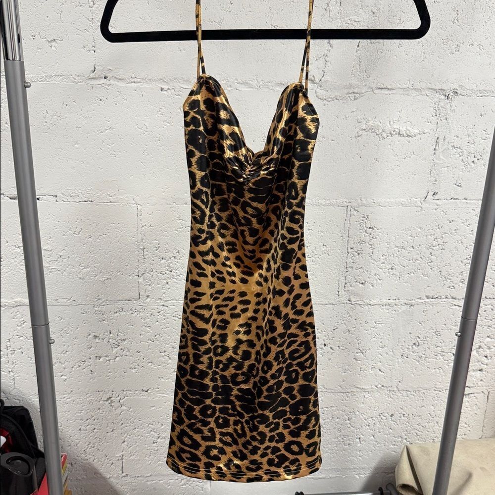 Superdown Animal Print Mini Dress Size Small NEW - Satin